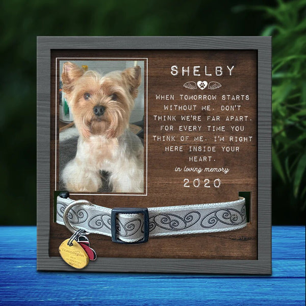 Memorial Personalized Custom Pet Loss Sign, Collar Frame