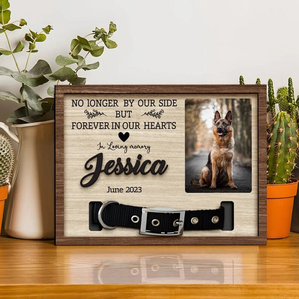 Dog Memorial Wood Frame With Collar Holder