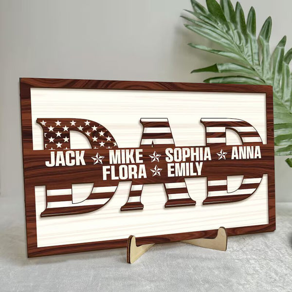 Custom Kid's Names Wooden Sign, Grandpa Wood Sign